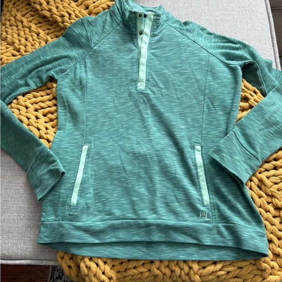 Avalanche Tops - Avalanche Ladies' Loma Snap Neck Pullover (Beryl Green), Size Large
